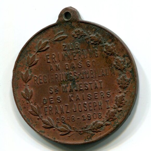 1848-1908 Austria Franz Joseph I Medal (b726) - Picture 2 of 2